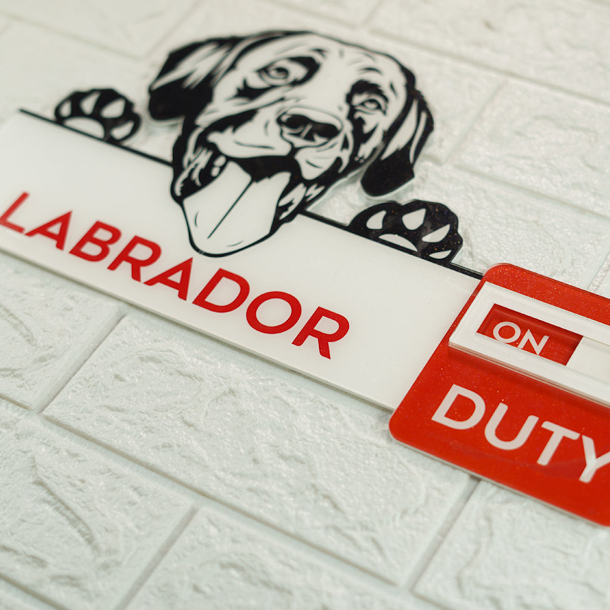 Acrylic Warning Board: Dog On Duty/Off Duty - 10x6 Inches