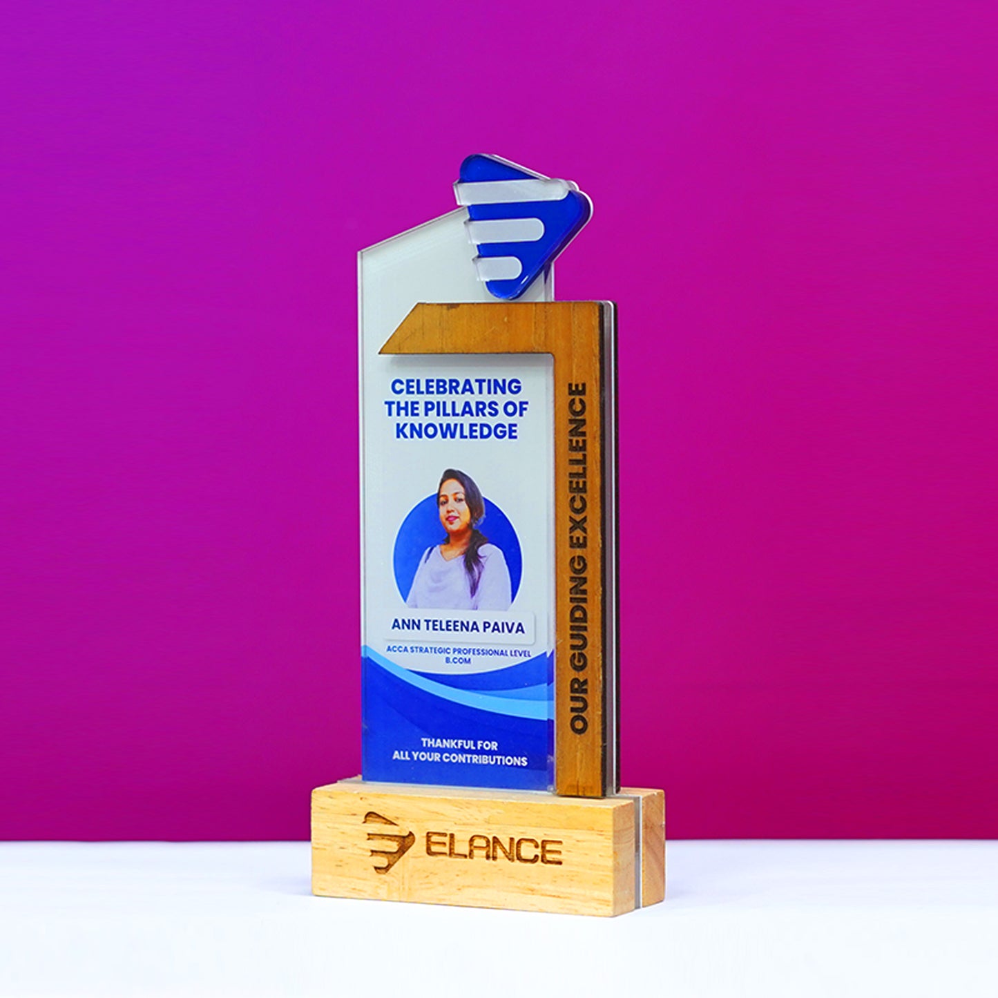 Customized Wooden And Acrylic Appreciation Memento