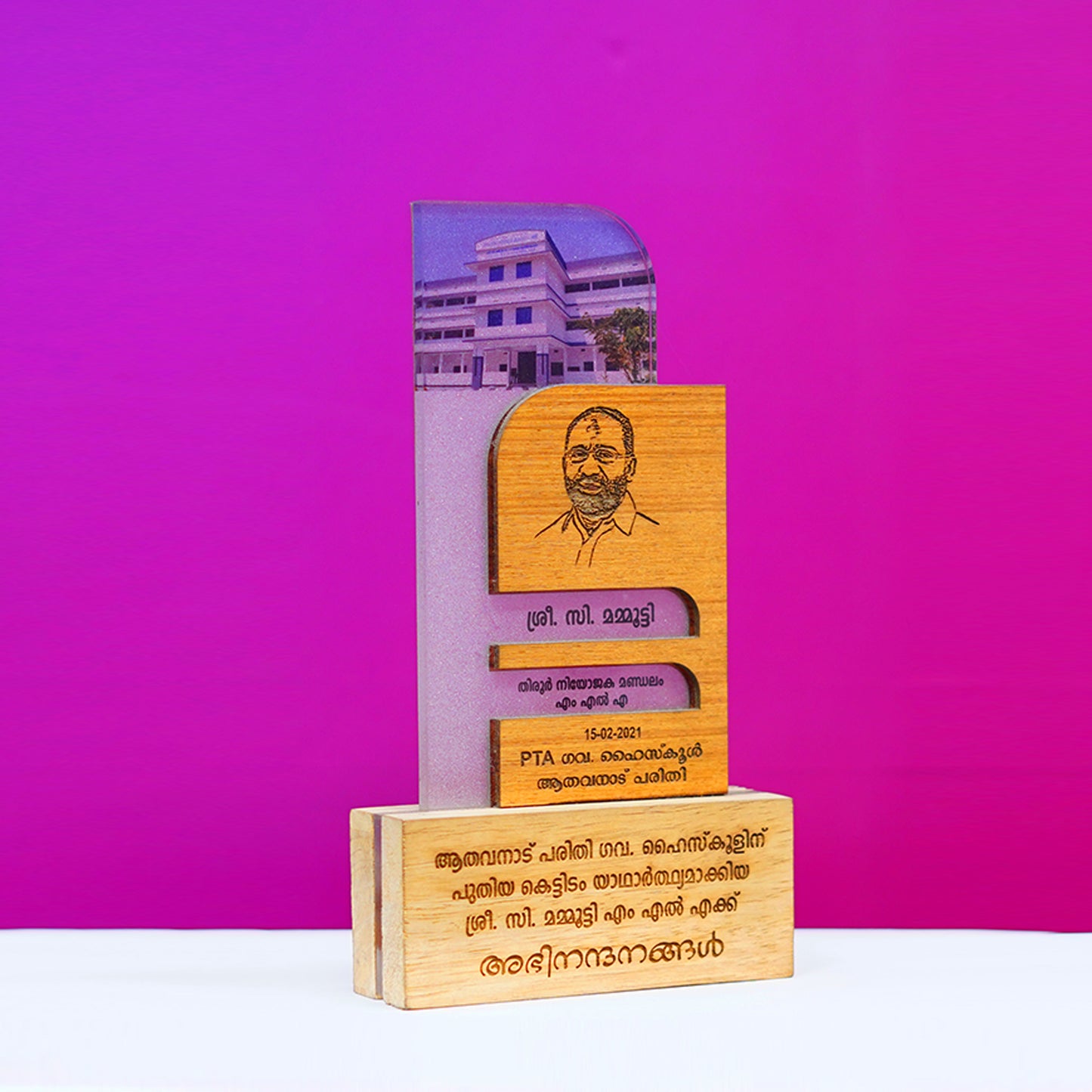Customized Wooden and Acrylic Honoring Memento