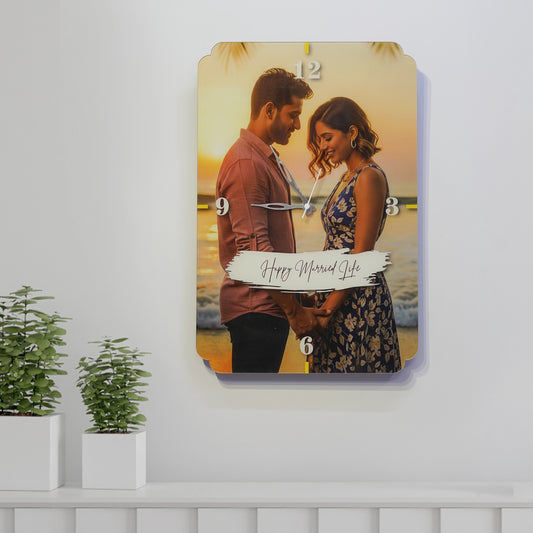 Custom Huge Wall Clock | Personalised with High-Quality Photo | Wedding Gift