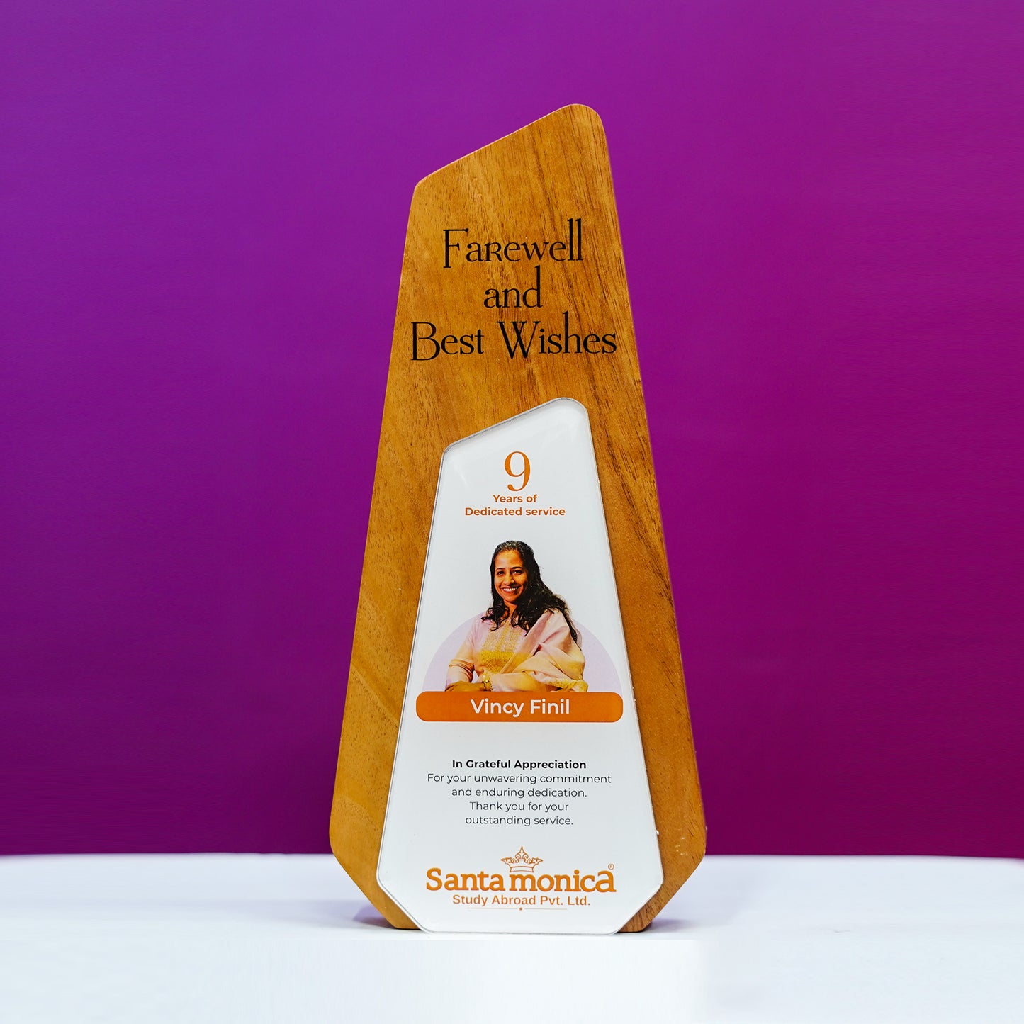 Customized Wooden Cut Performer Memento