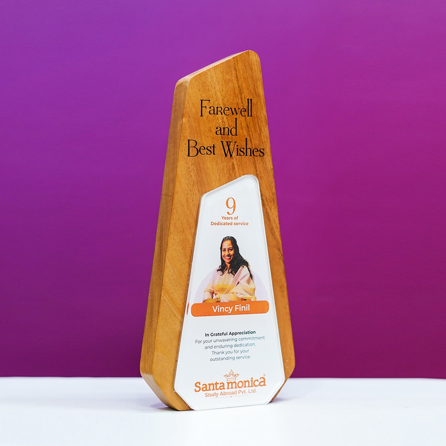 Customized Wooden Cut Performer Memento