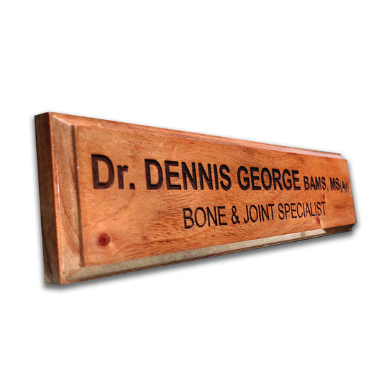 Customized Wood Engraved Professional's Name Board