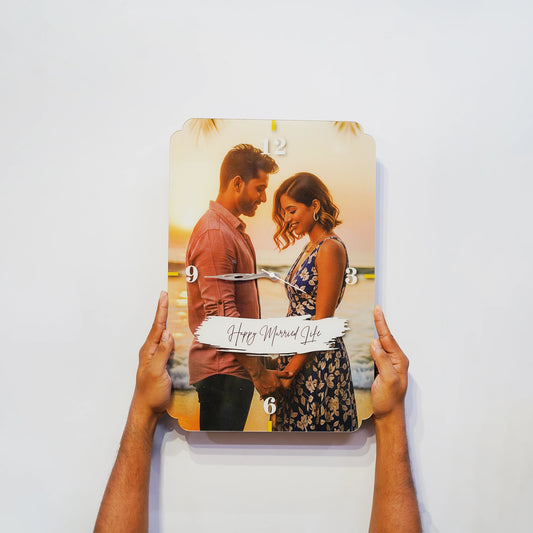 Custom Huge Wall Clock | Personalised with High-Quality Photo | Wedding Gift