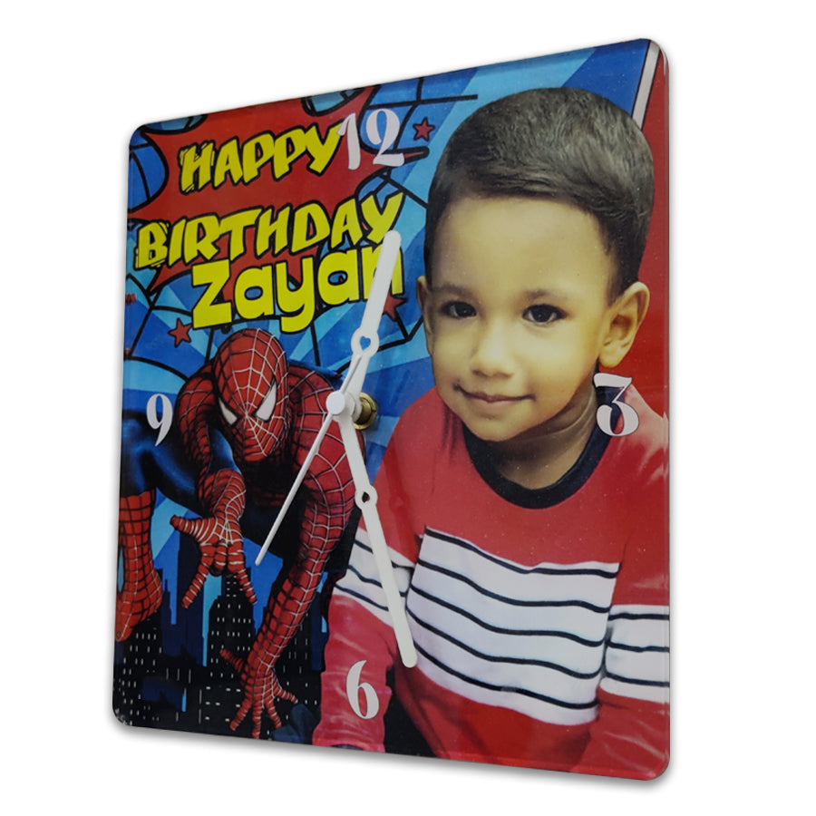 Customized Square Photo Clock | Personalized Picture Wall Decor