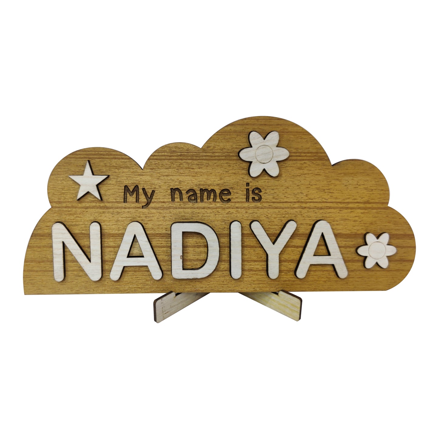 Customized Wooden Cut Baby Name Learning Gift