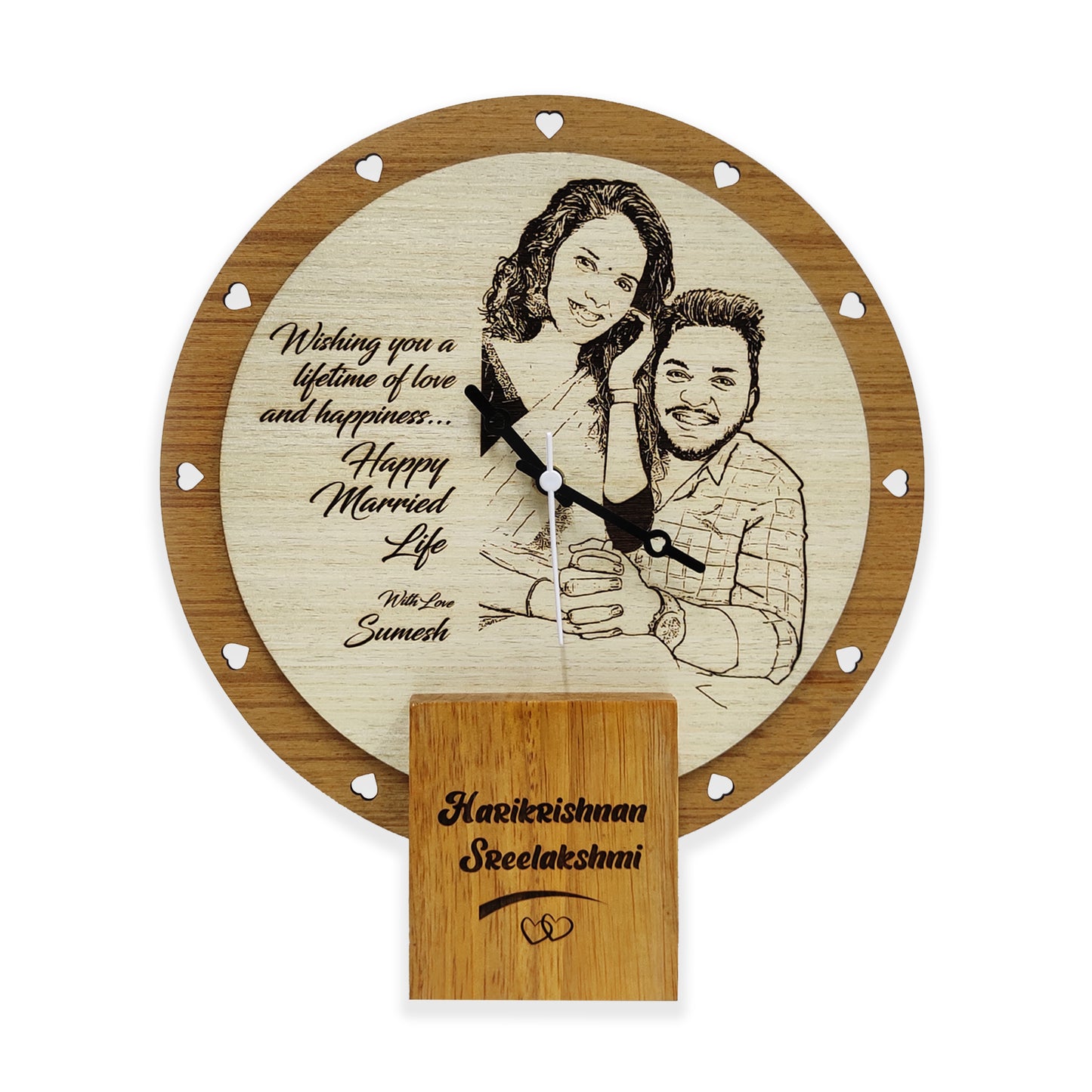 Personalize Photo Engraved Standee Clock Gift