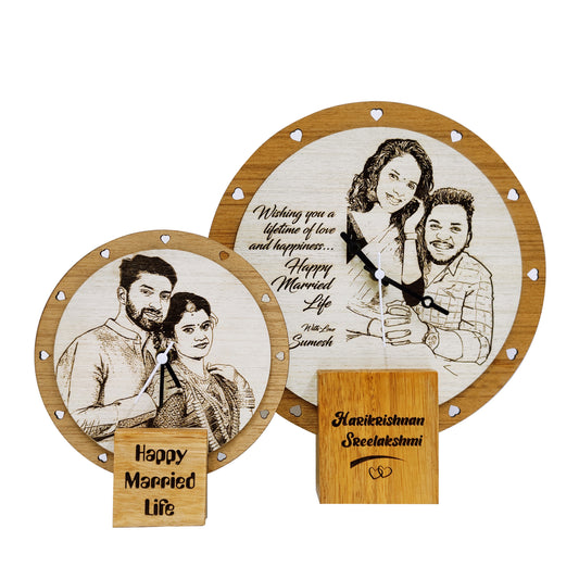 Personalize Photo Engraved Standee Clock Gift