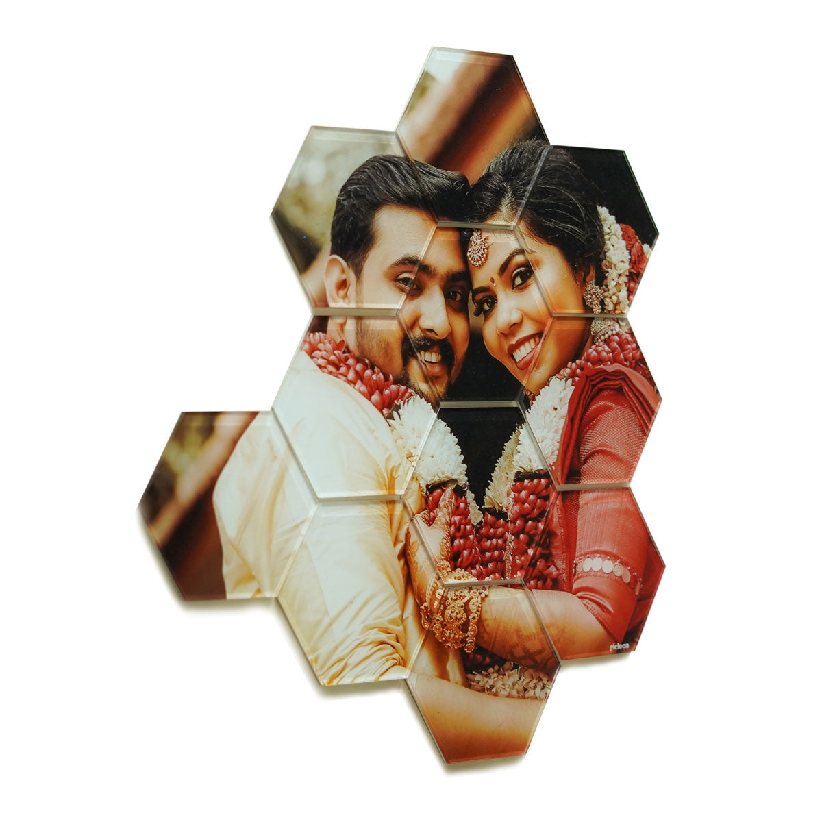 Customized Hexagon 11 Tile Couple Gift For Valentine