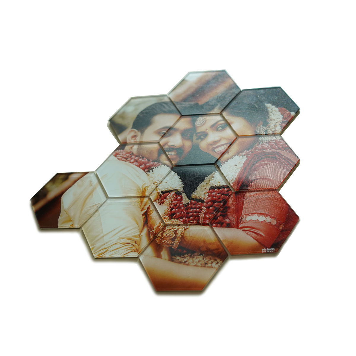 Customized Hexagon 11 Tile Couple Gift For Valentine