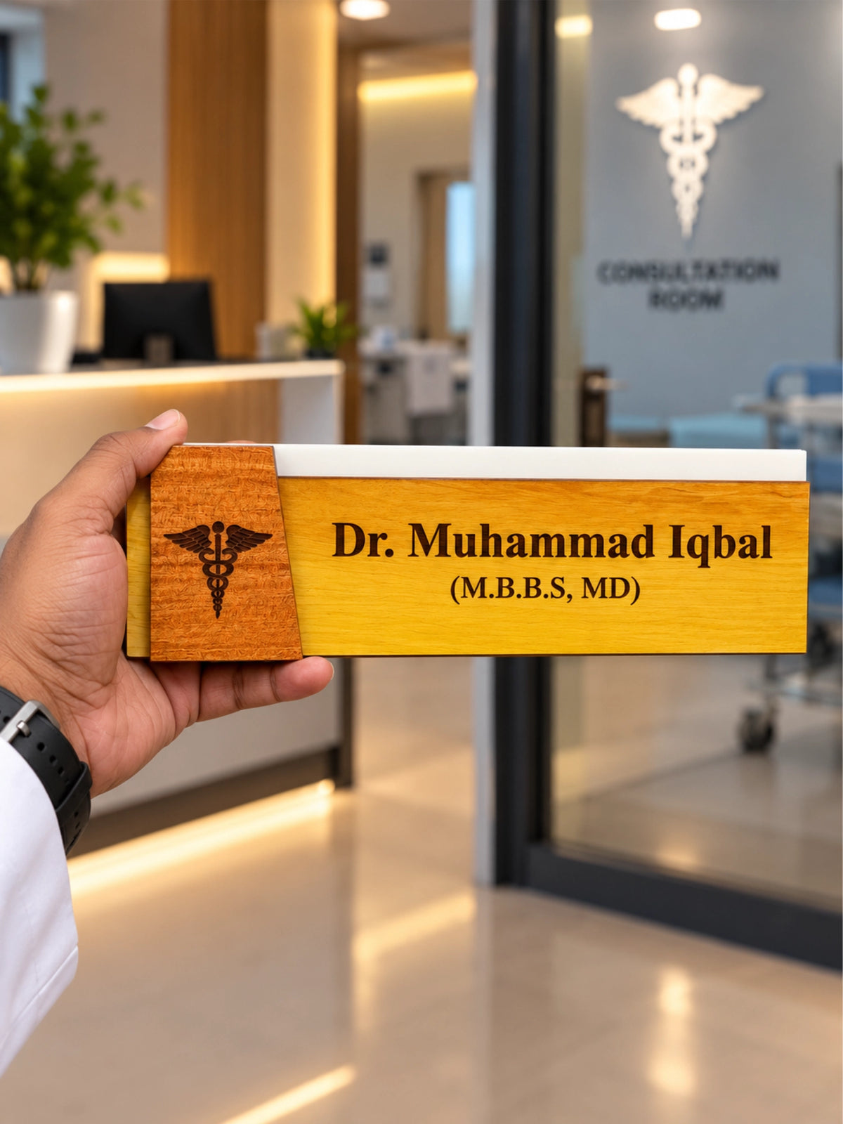 Personalized Desk Name Plate – Wood & Acrylic