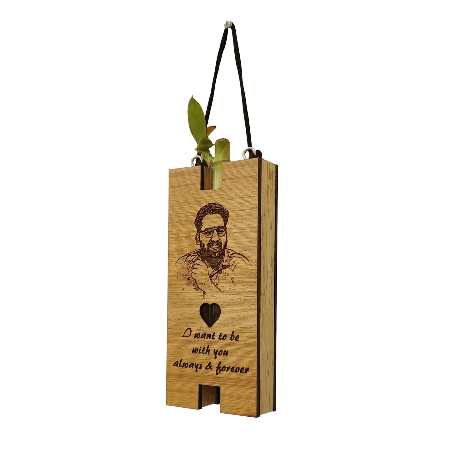 Natural Beauty: Personalized Wooden Hanging Plant Vase - A Thoughtful Gift for any Occasion