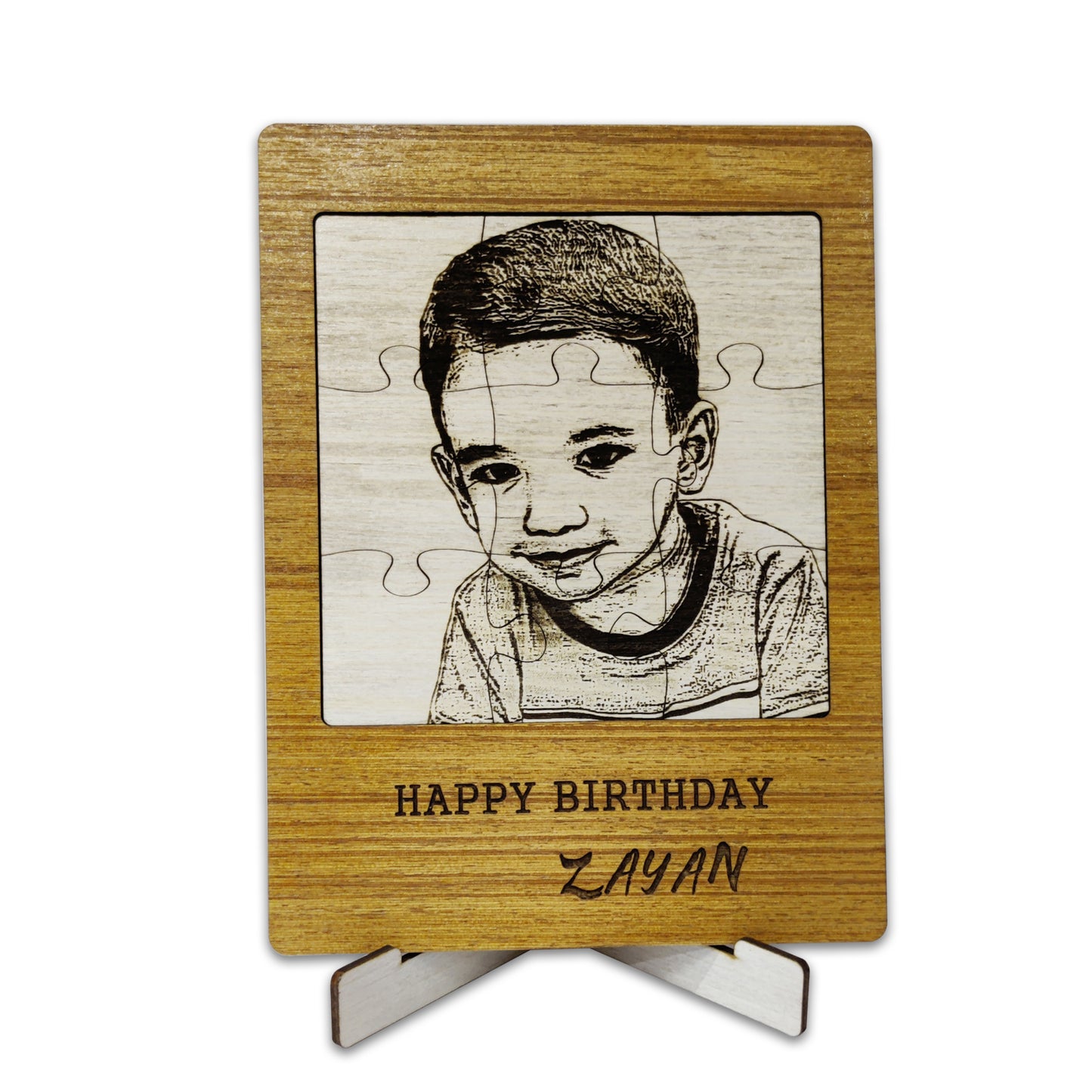 Customized Photo Engraved Wooden Puzzle Gift