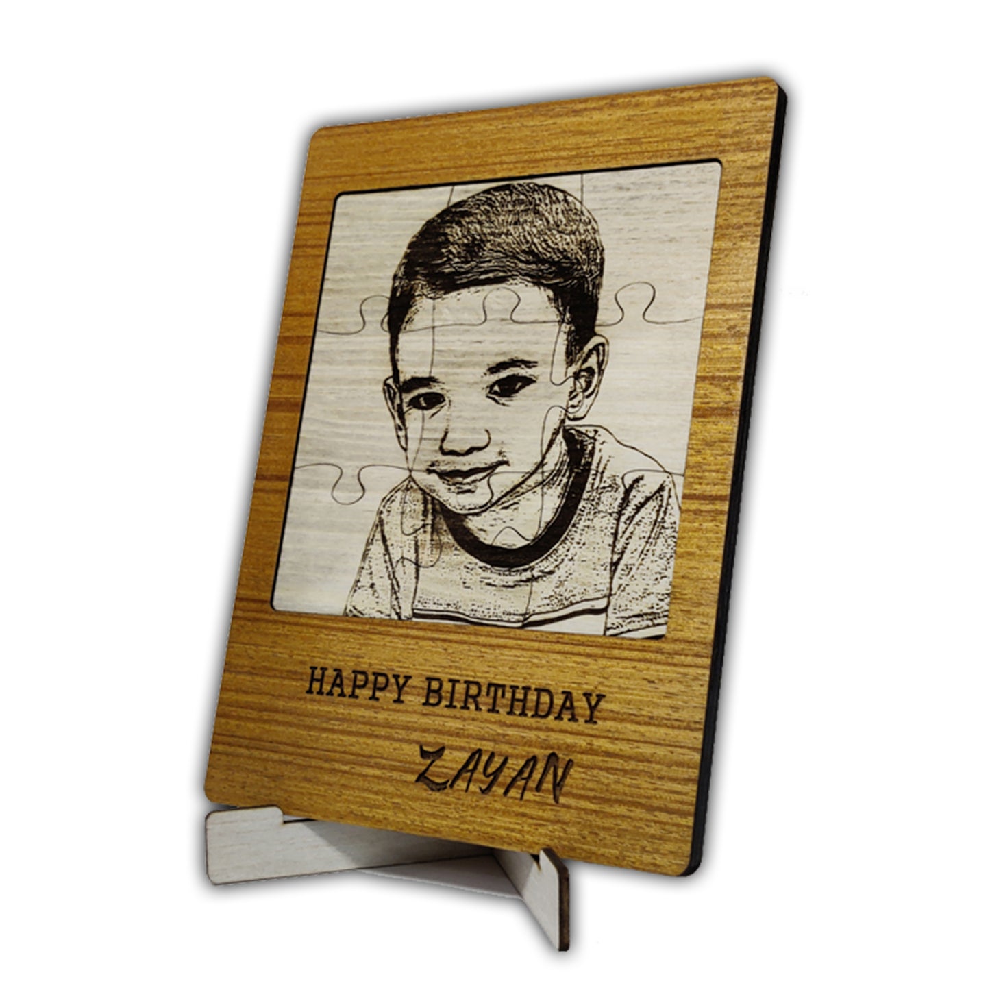 Customized Photo Engraved Wooden Puzzle Gift