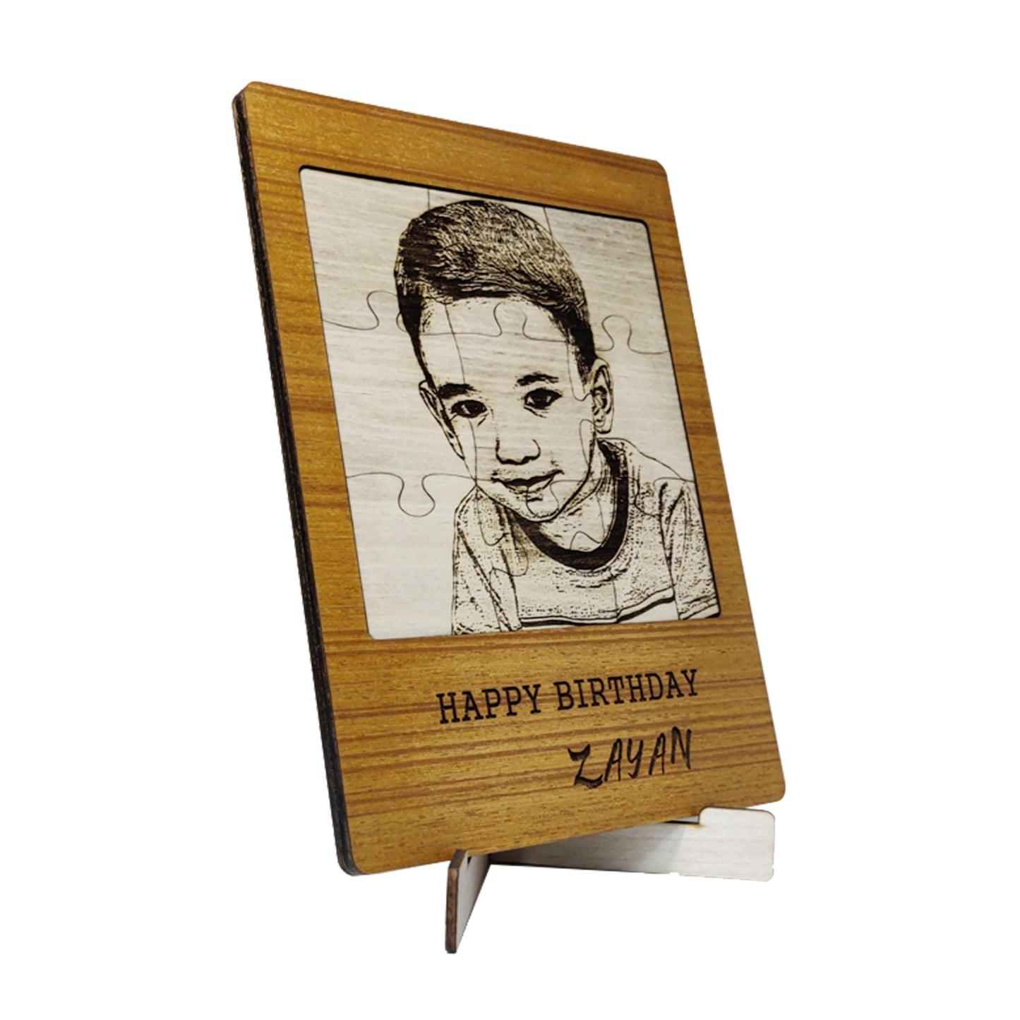 Customized Photo Engraved Wooden Puzzle Gift