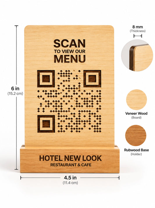 DualScan QR Connect Board in Wood Engrave
