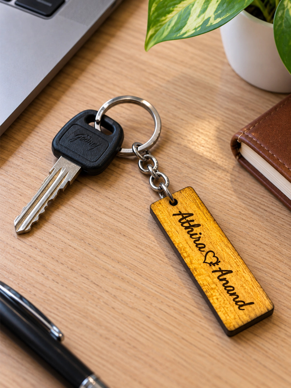 Personalised Wooden Name Keychain