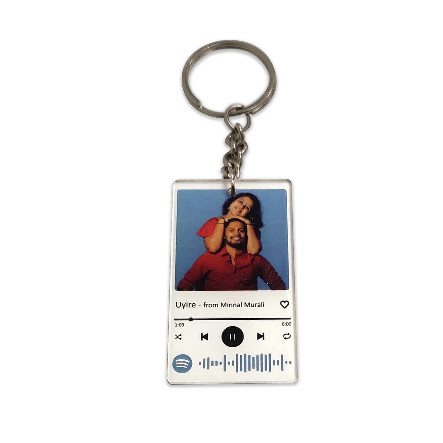 Photo Engraved Spotify Acrylic Keychain Gift For Friends