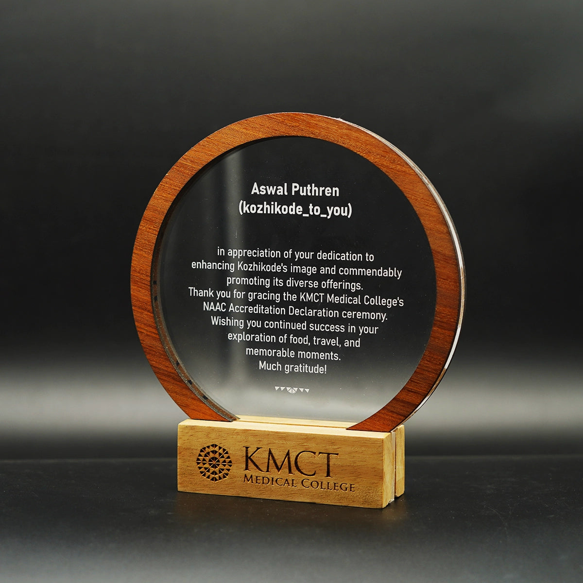 Customized Appreciation Memento