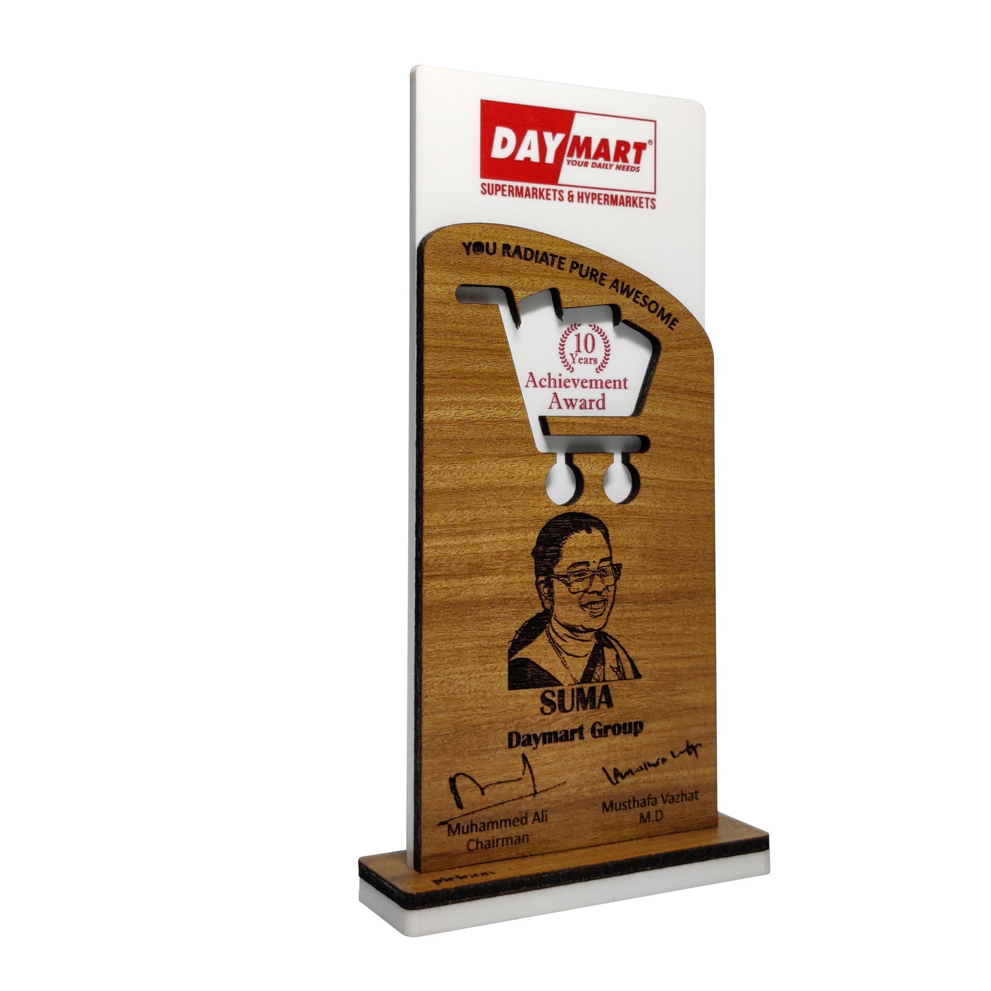 Customized Photo Engraved Wooden Achievement Award