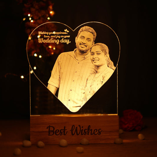 Couple Photo Engraved Night Lamp Gift