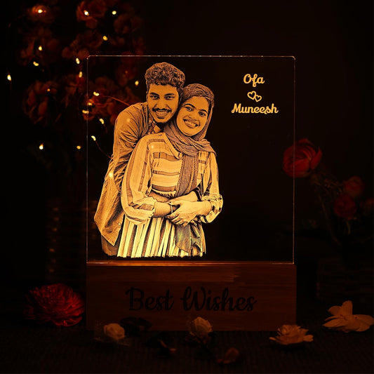 Couple Photo Engraved Night Lamp Gift