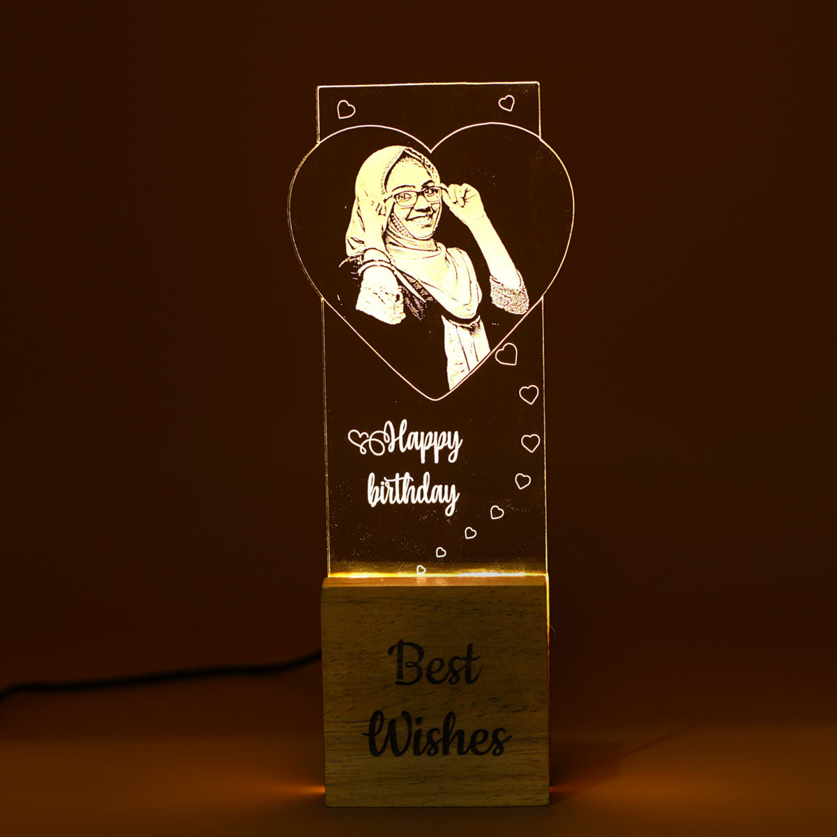 Couple Photo Engraved Night Lamp Gift