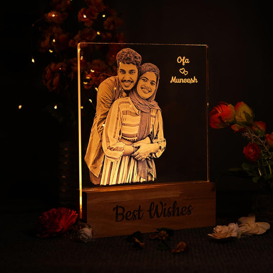 Couple Photo Engraved Night Lamp Gift