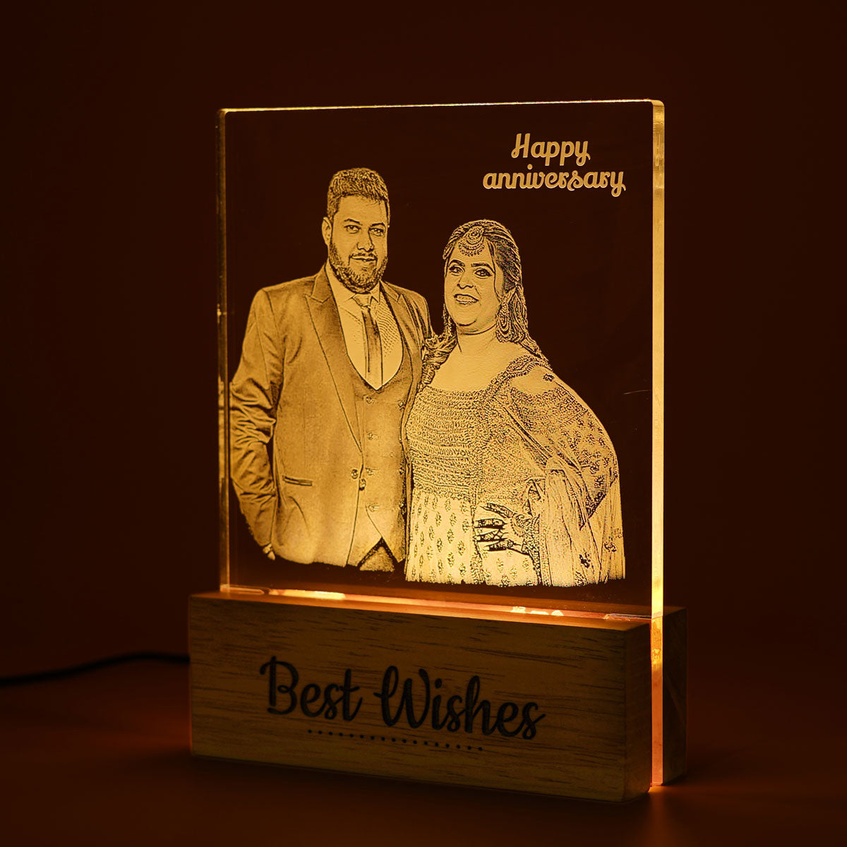 Couple Photo Engraved Night Lamp Gift