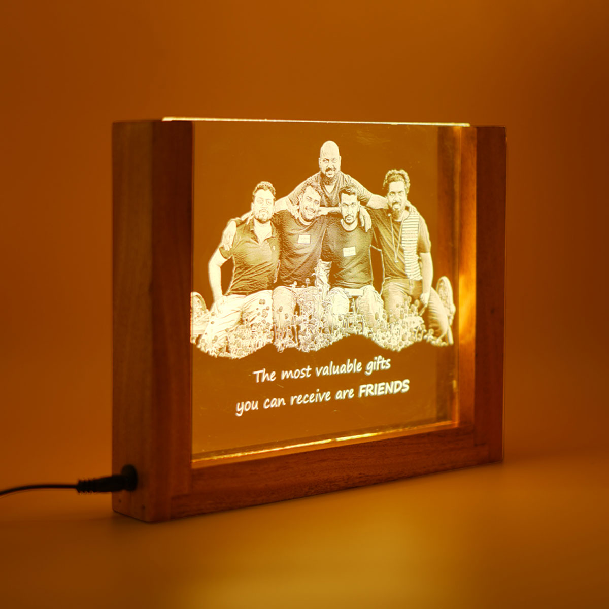 Couple Photo Engraved Night Lamp Gift