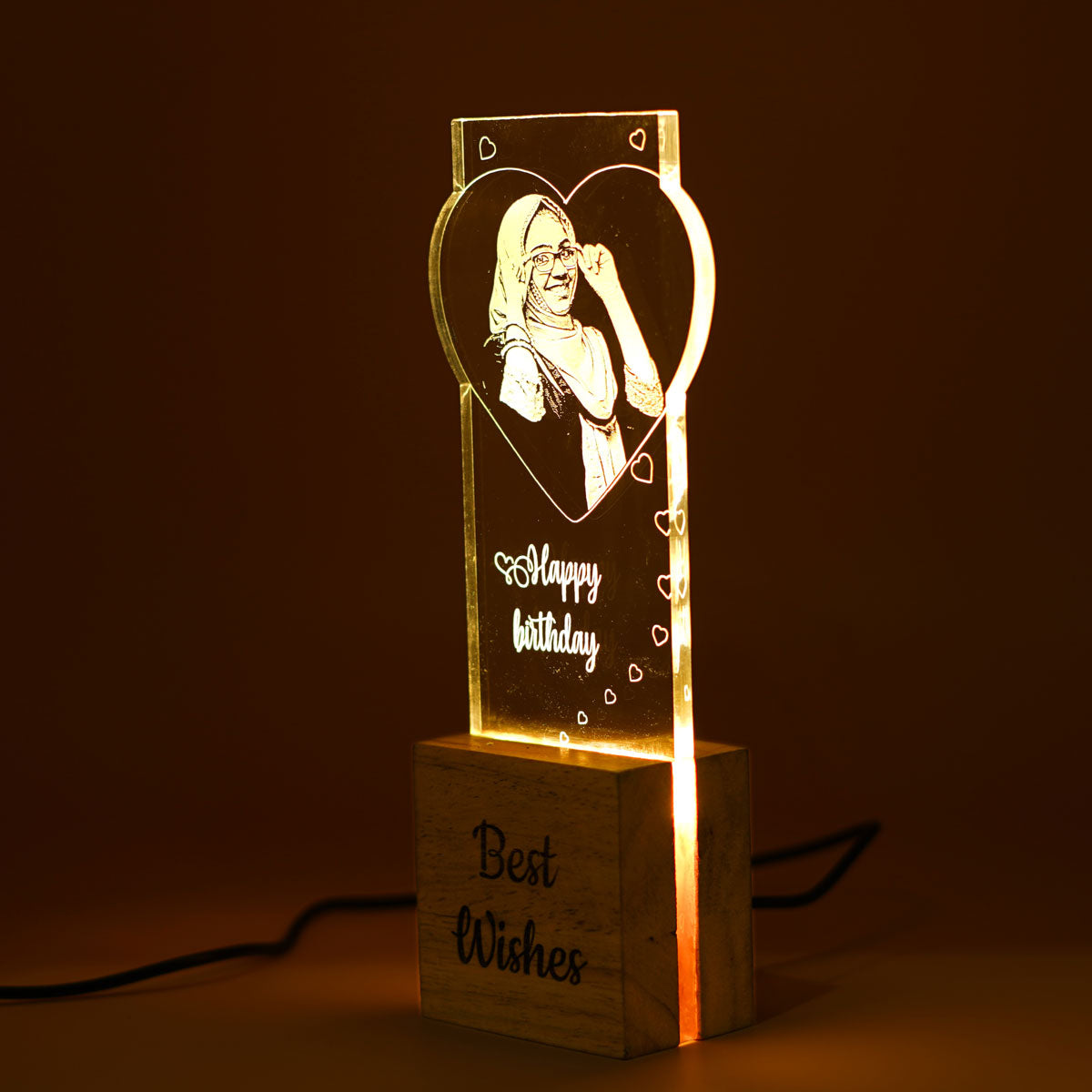 Couple Photo Engraved Night Lamp Gift