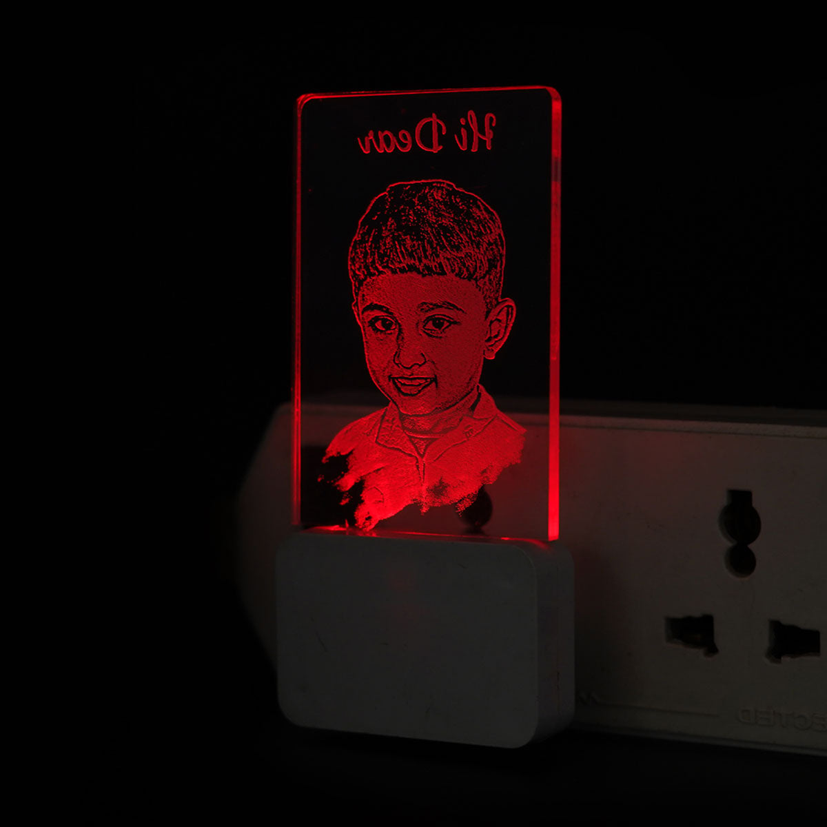 Customized Photo Engraved Bed Lamp Multi Colour Gift