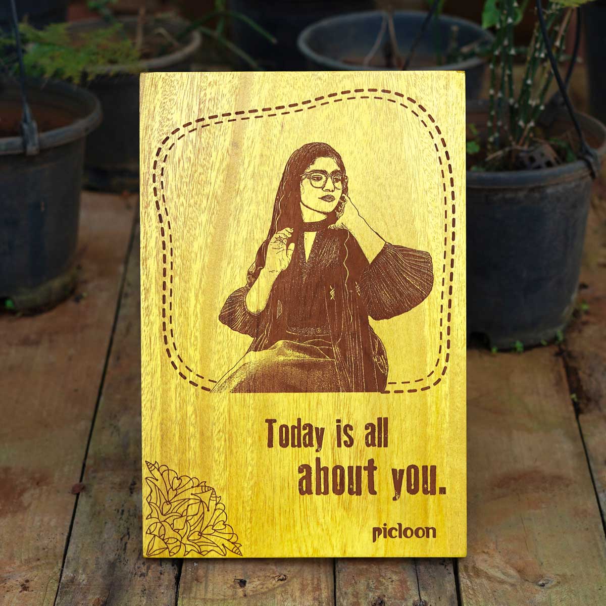 Customized Photo Engraved Wooden Plaque
