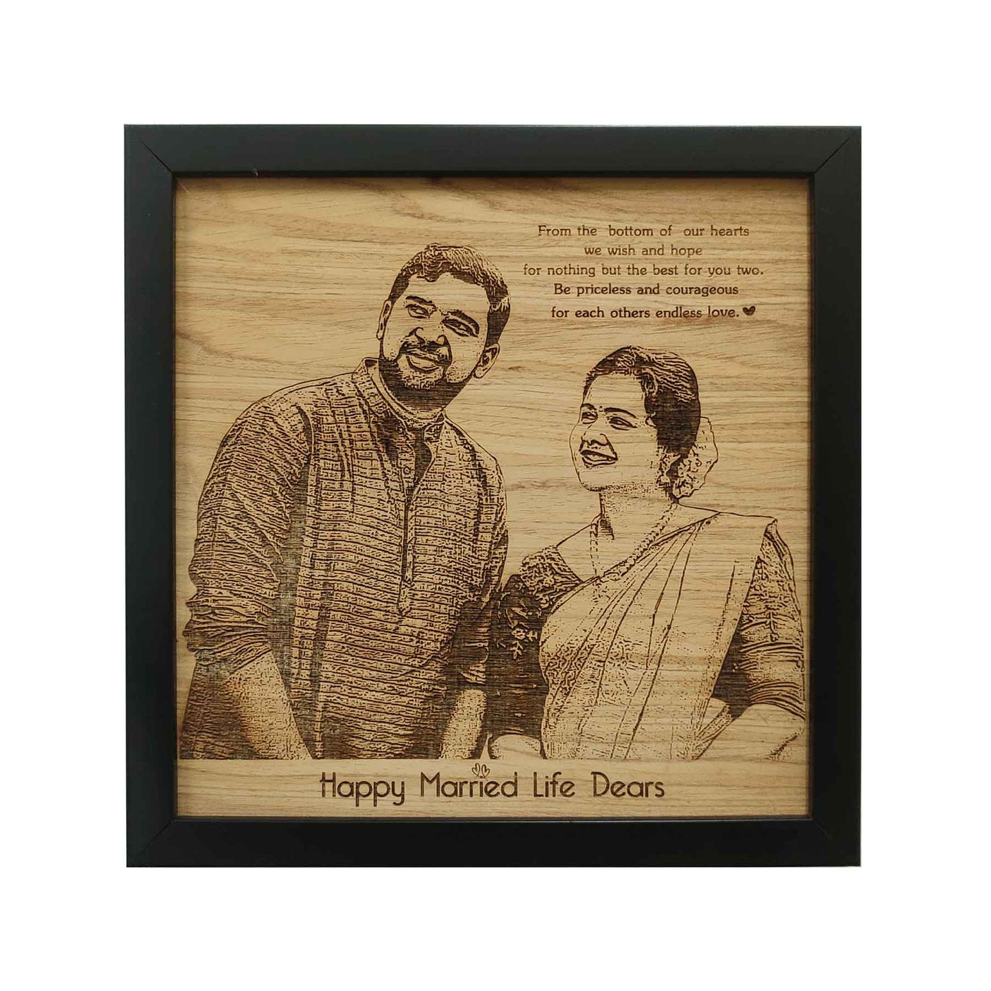 Customized Wood Engraved Photo Frame Gift