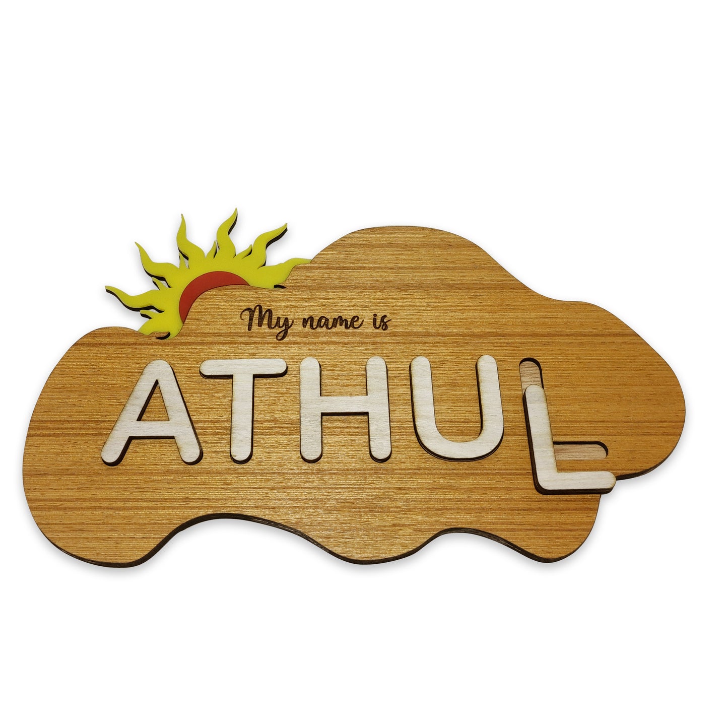 Personalized Wooden Cut Baby Name Learning Gift