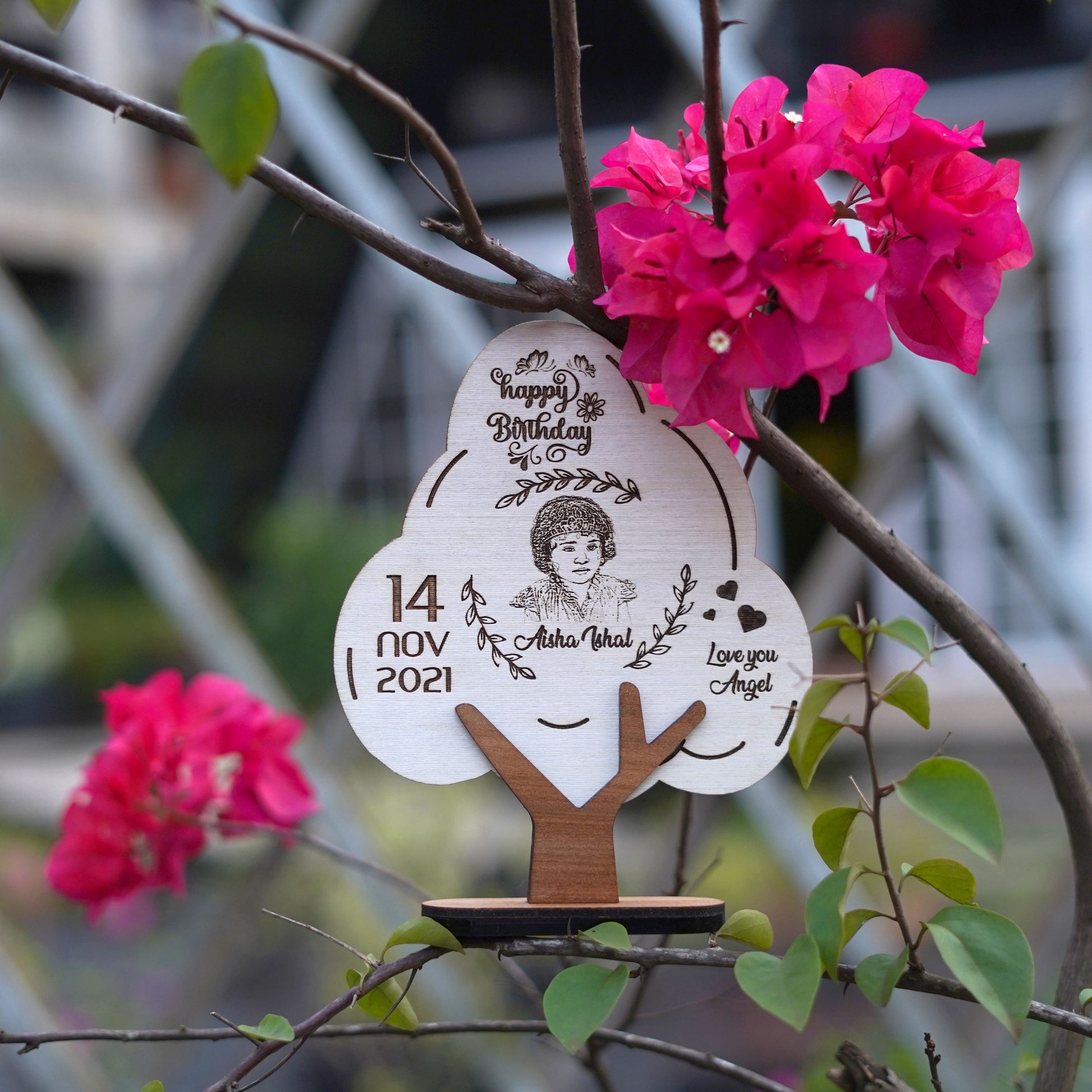 Customized Photo Engraved Wooden Children's Gift