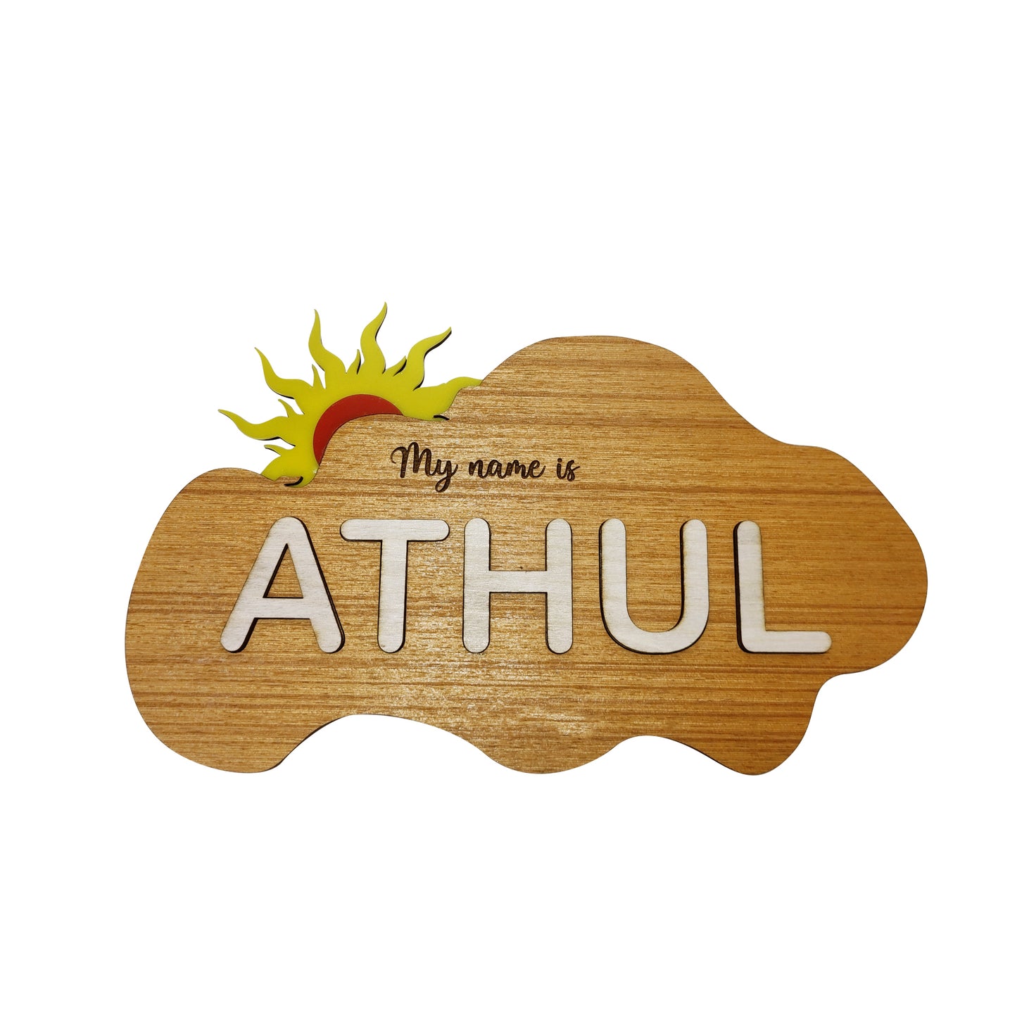 Personalized Wooden Cut Baby Name Learning Gift