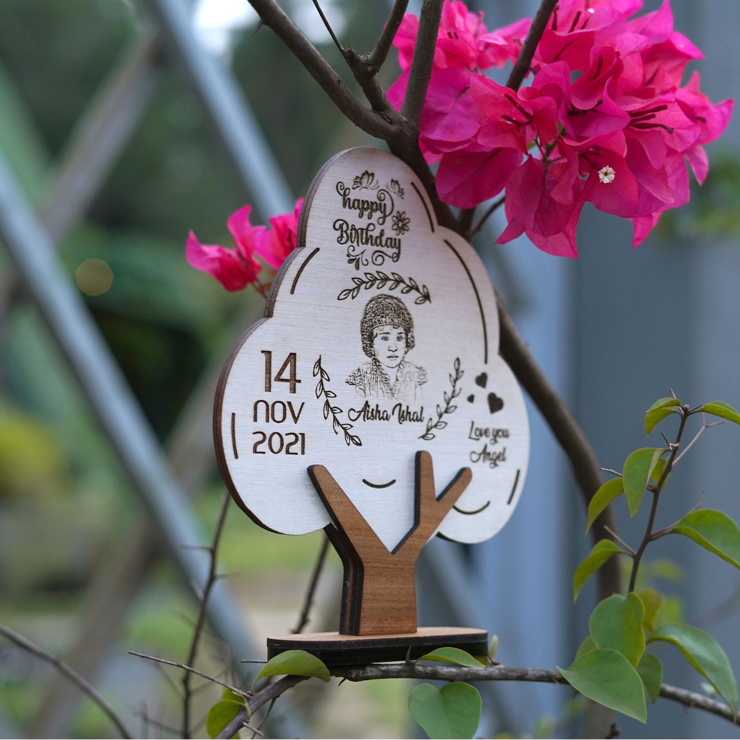 Customized Photo Engraved Wooden Children's Gift