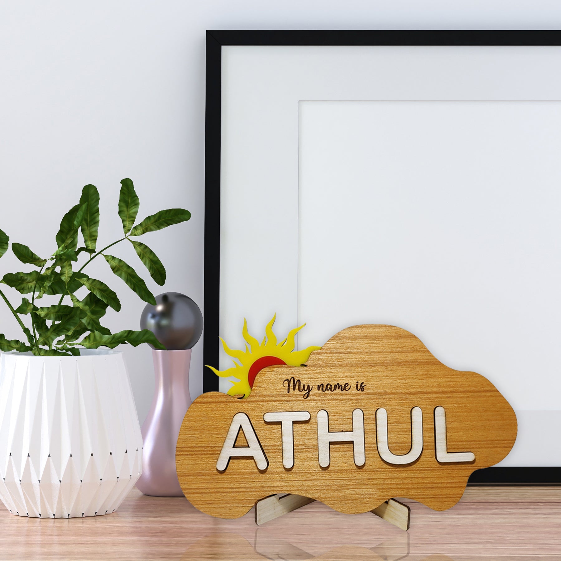 Personalized Wooden Cut Baby Name Learning Gift