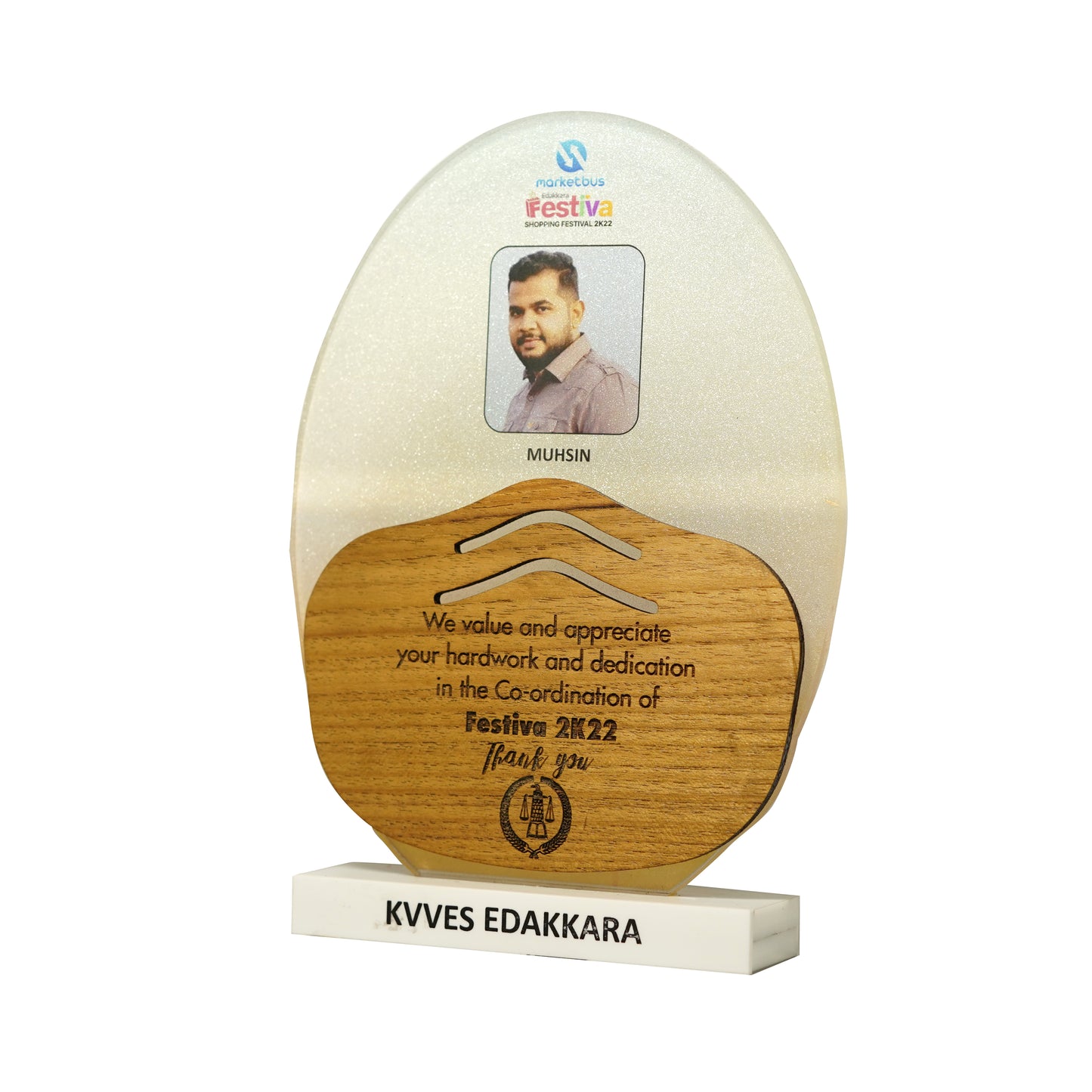 Personalized Photo Engraved Memento with Acrylic and Wood