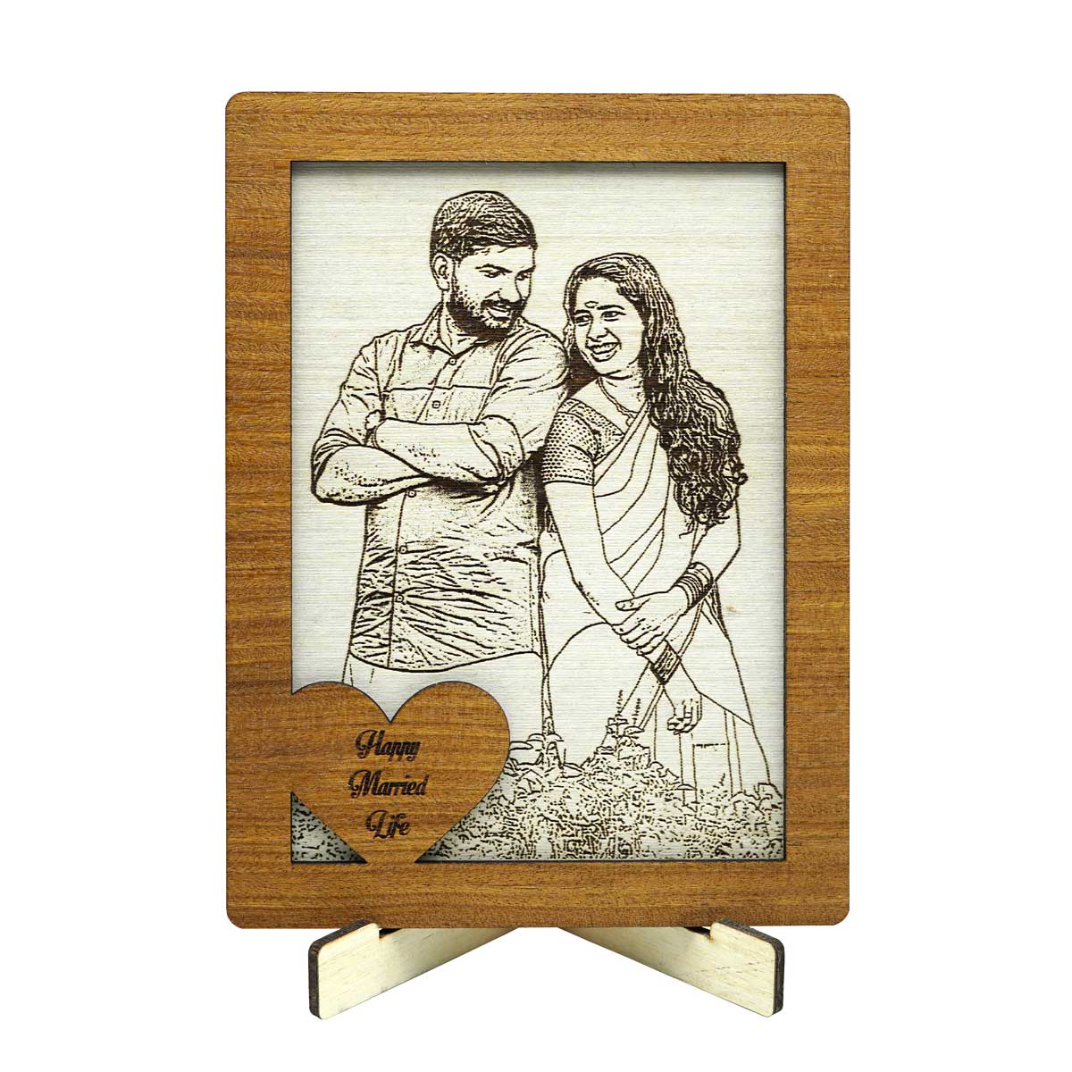 PersonlizedphotoCarvedwoodenStandeeFrame