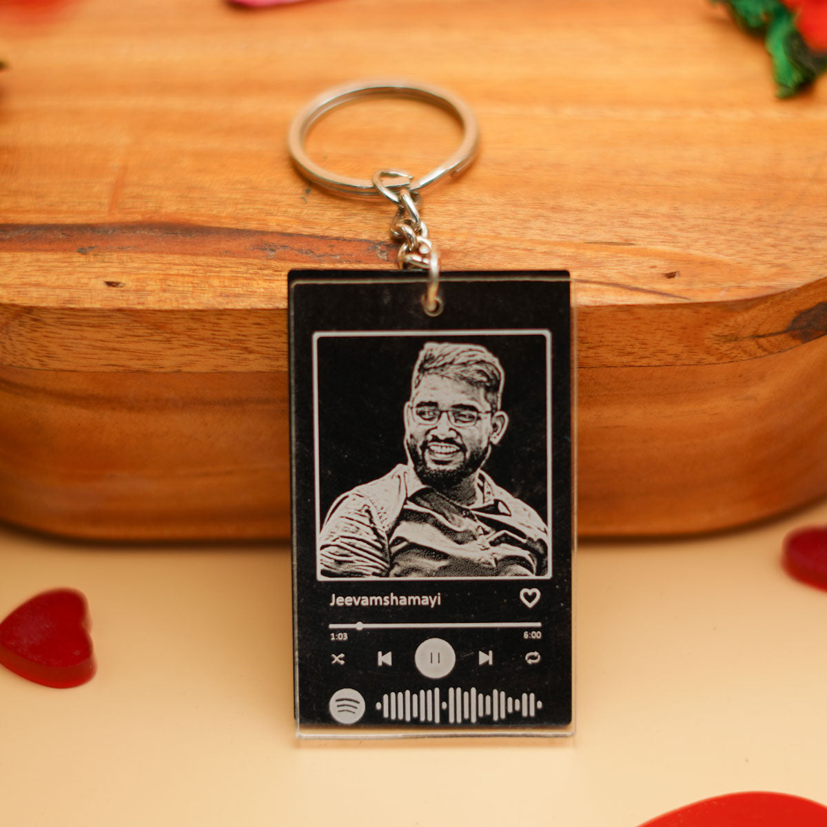 Spotify Acrylic Photo Engrave  Keychain