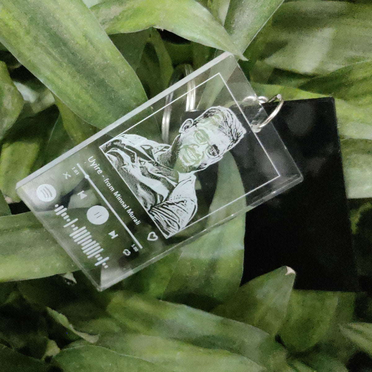 Spotify Acrylic Photo Engrave Keychain