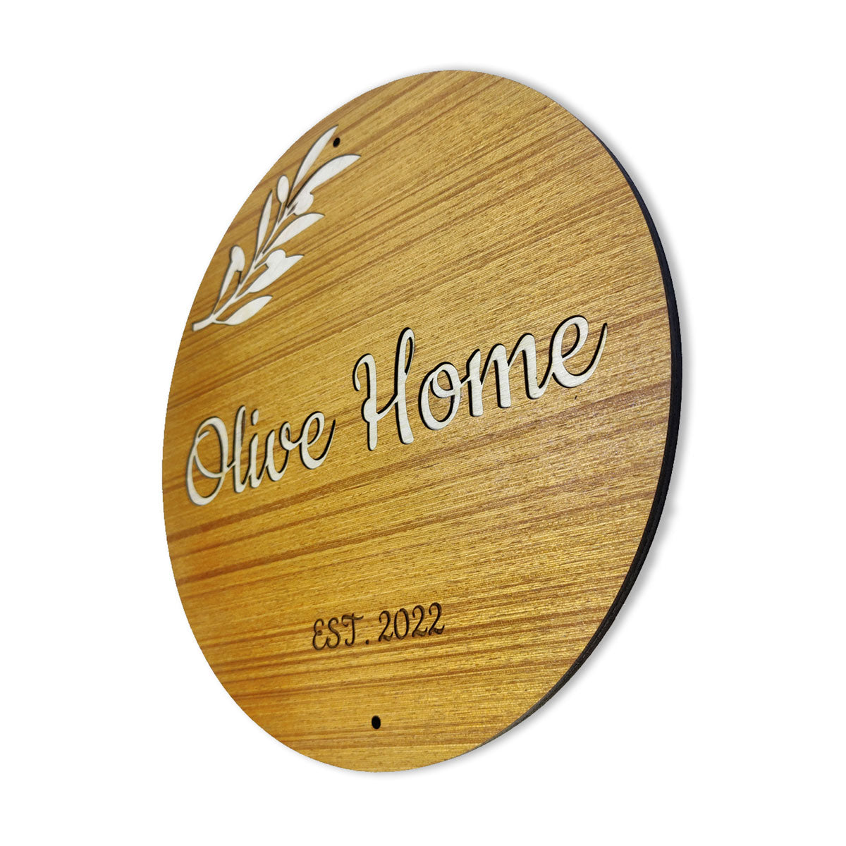 Wooden House Name Board Round Shape