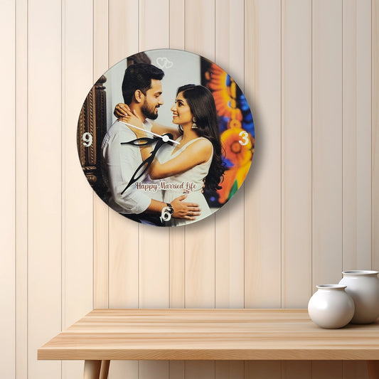 Customized Round Photo Clock | Personalized Picture Wall Decor