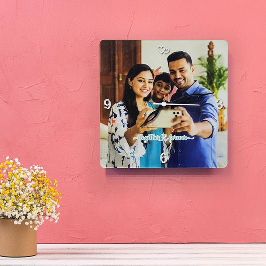 Customized Square Photo Clock | Personalized Picture Wall Decor