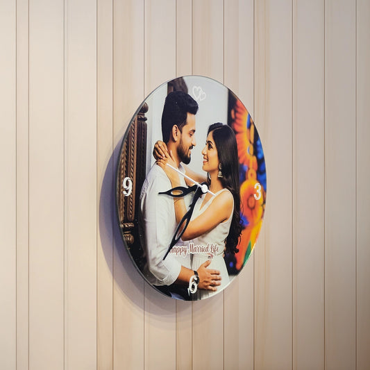 Customized Round Photo Clock | Personalized Picture Wall Decor