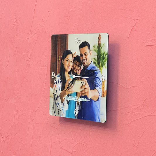 Customized Square Photo Clock | Personalized Picture Wall Decor