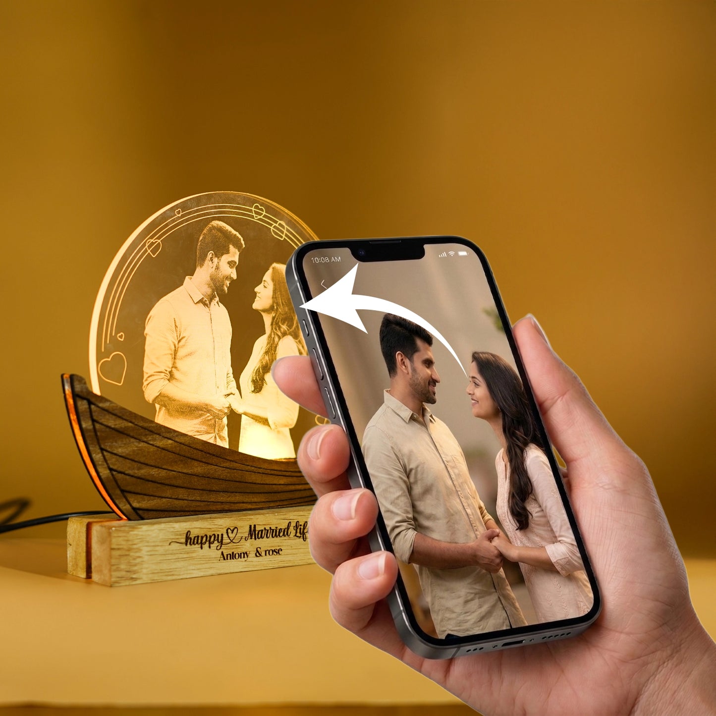 Customised Boat Lamp Phone to Lamp Image