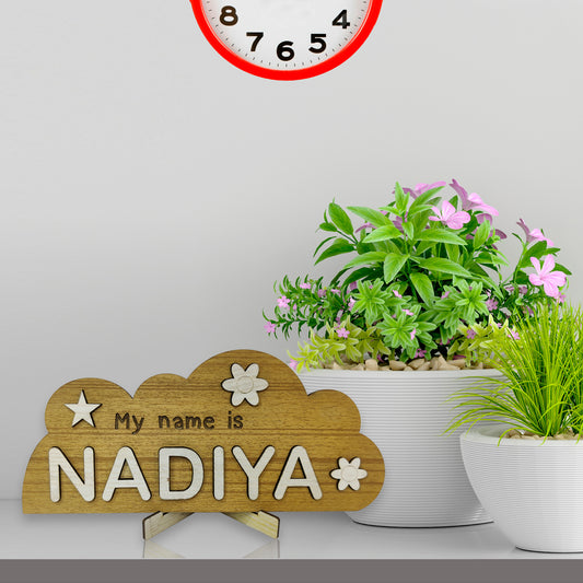 Customized Wooden Cut Baby Name Learning Gift
